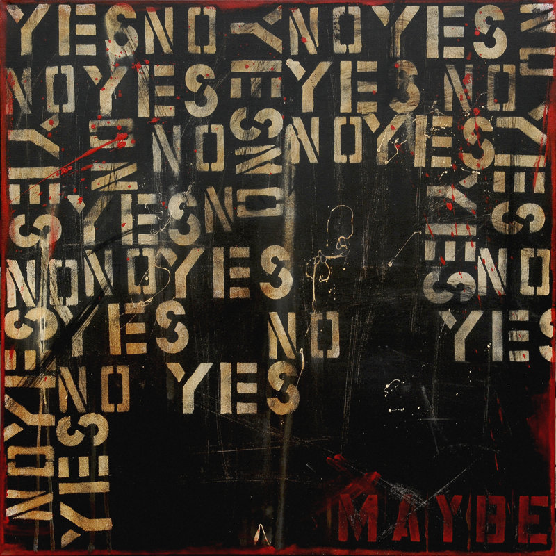 Yes  No  Maybe, 91cm H x 91cm W x 3.8cm D