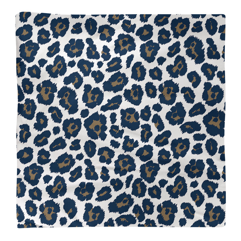 Polyester Animal Print Square Napkin, 10" x 10", White/New Century Gold/Millennium Blue