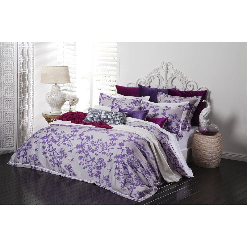 Taie décorative Dix, Violet / gris claire, Européen