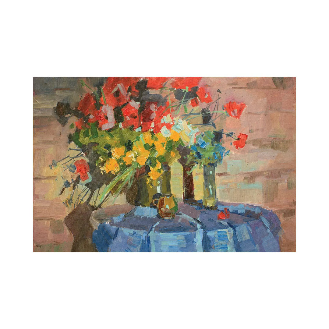 Feldblumen II von CountessArt - Galerieverpackte Leinwand Giclée auf Leinwand ohne Rahmen