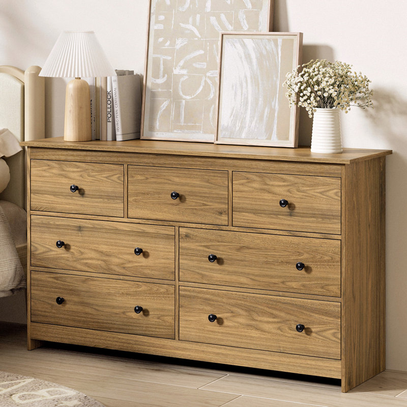 55" Modern White Dressers& Chests of Drawers, 10 Drawer Wide Dresser for Bedroom, Living Room