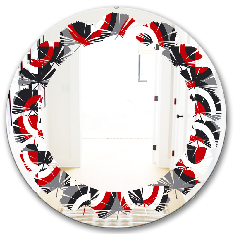 Miroir mural sans cadre à motif géométrique, H 23,6 po x l 23,6 po