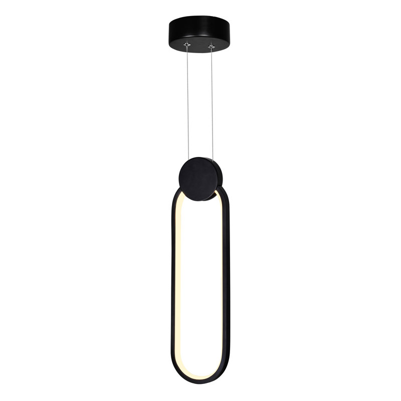 Luminaire suspendu à DEL - Éclairage à intensité réglable moderne, îlot de cuisine et salle à manger, Noir