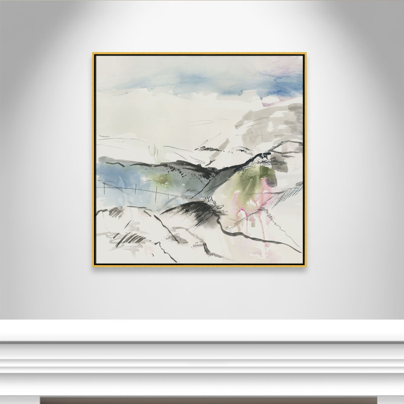 Horizon Land - reproduction carrée par Casa Fine Arts, Or, H 37,5 po x l 37,5 po