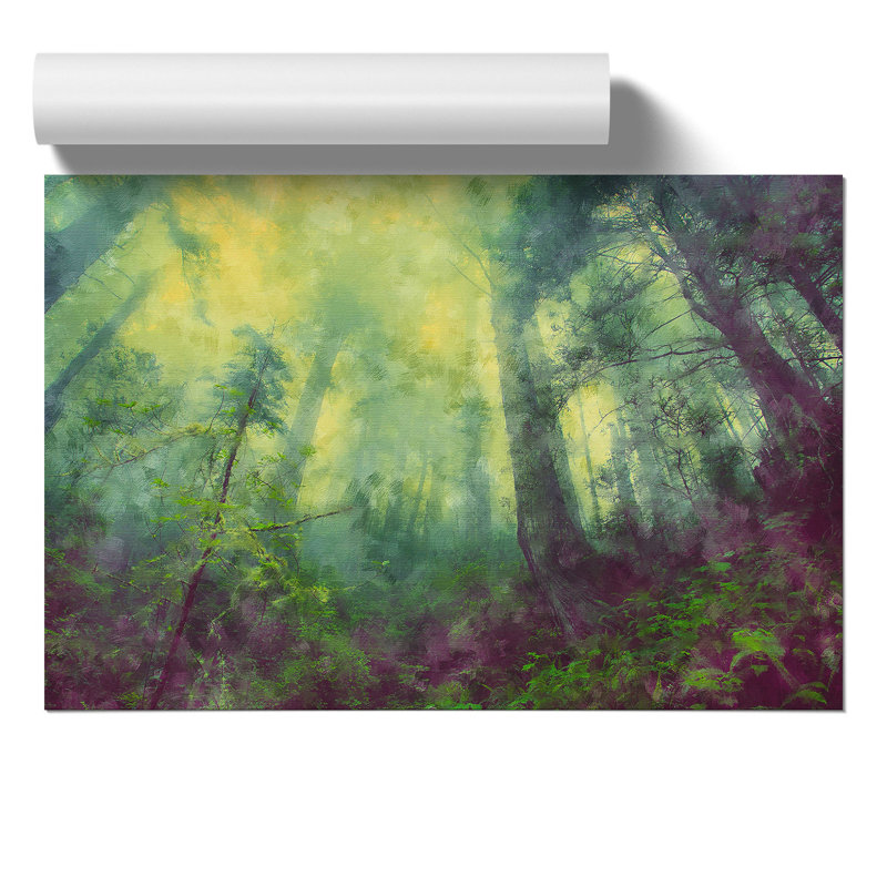 Green Forest Painting - Frameless Print, 42cm H x 59cm W x 0.1cm D