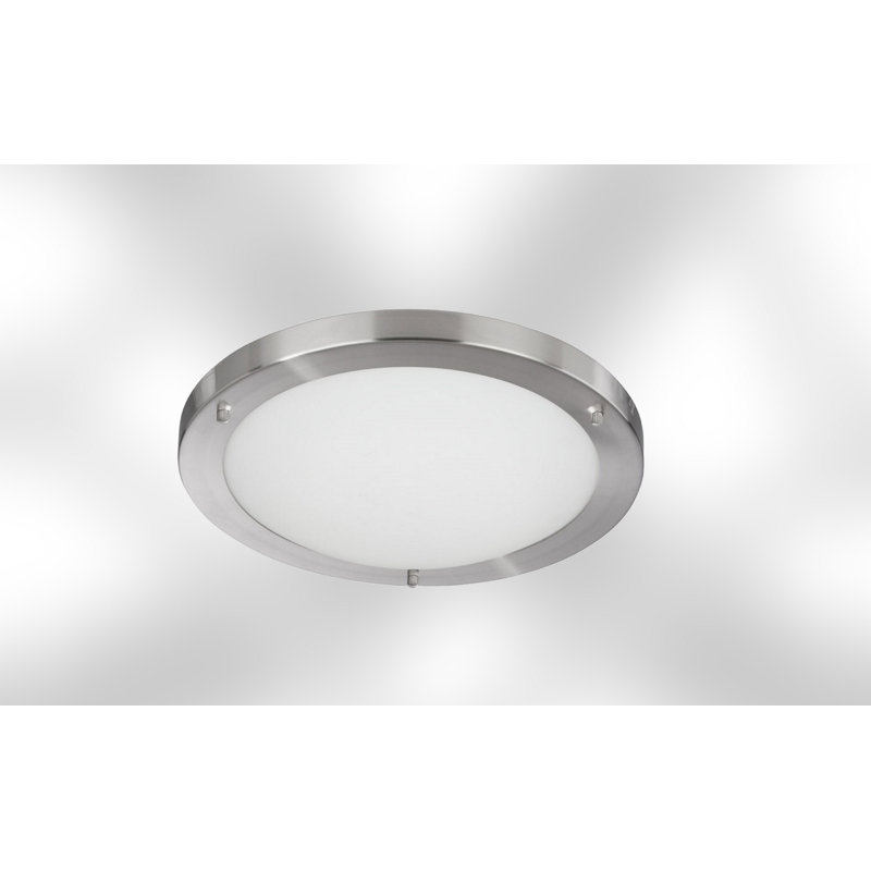 IP44 30cm Silver Glass Bathroom Flush Mount