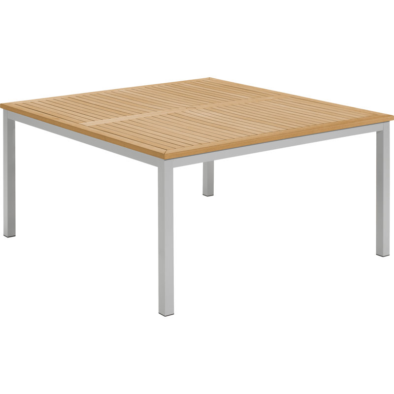 Travira Square Tekwood Outdoor Dining Table, Natural Tekwood