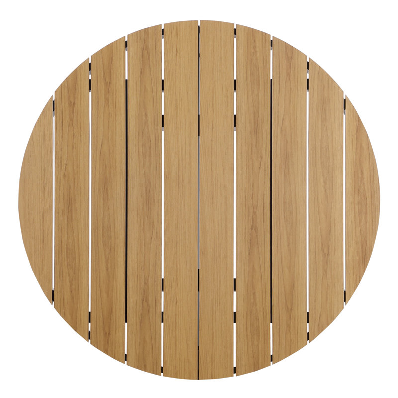 Table de salle à manger d'extérieur Khurum, PEHD aspect teck
