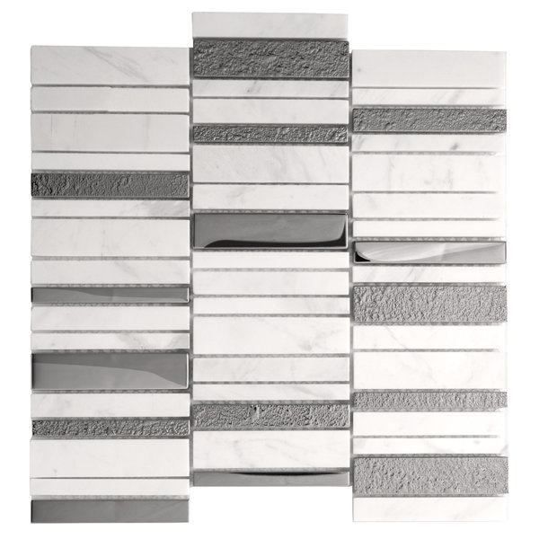 4" x 1" Glass Mosaic Wall & Floor Tile