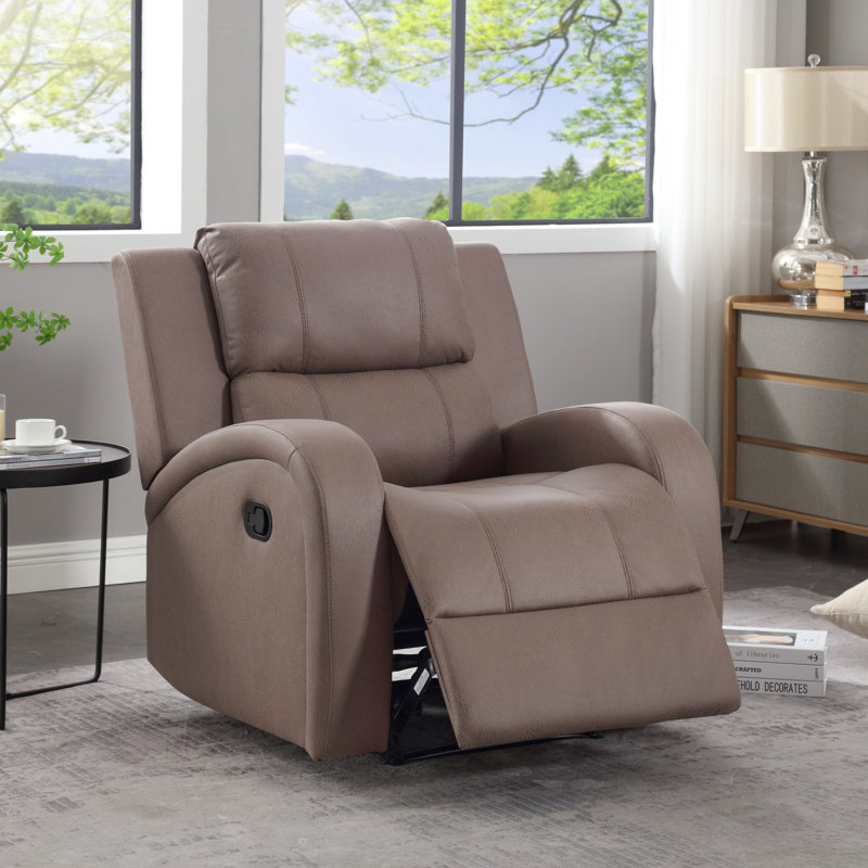 Modern Soft And Faux Leather Manual Recliner Chair