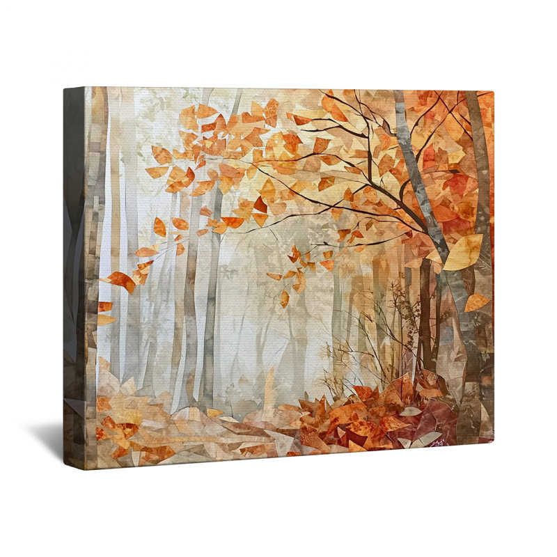 Autumn Forest Scene Canvas Gallery Wrap in Many Sizes, 20 x 24 inches