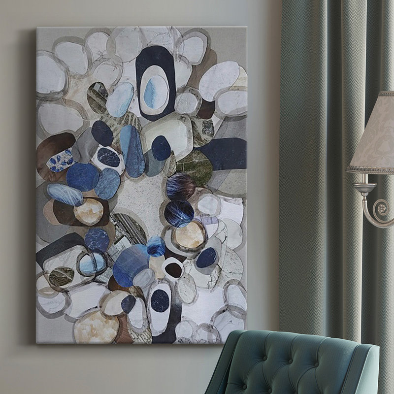Santa Cruz Beach Stones - reproduction sur toile tendue, H 48 po x l 32 po x P 1 po