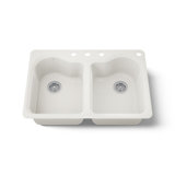 Hartland 33" L x 22" W x 9-5/8" Double Basin Drop-In Kitchen Sink