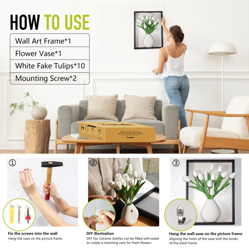 Vase mural 3D en bois