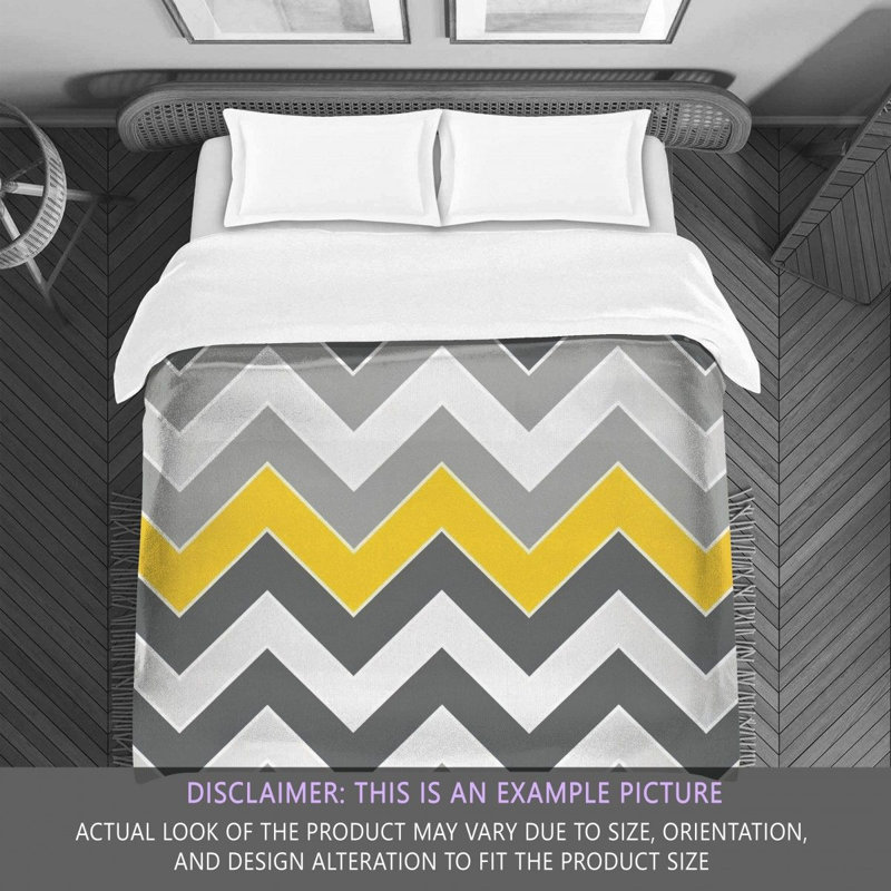Chevron Comforter, Twin Extra Long Comforter, Gray/Yellow