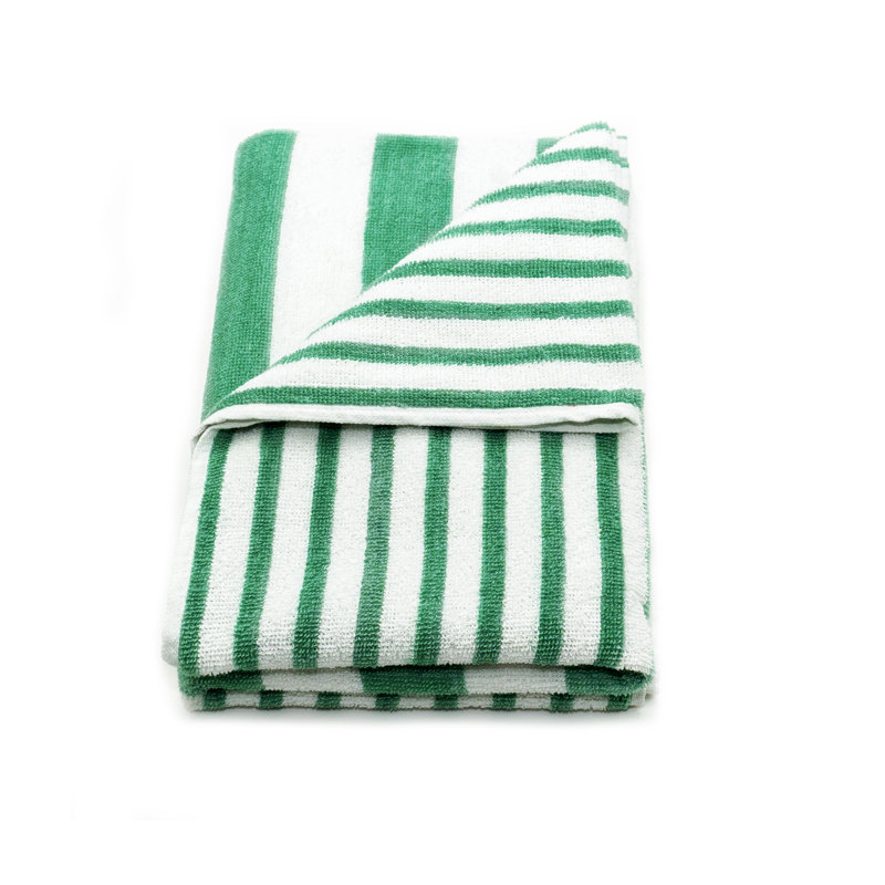 GOT Collection Tropical Stripe 3 Piece 100% Cotton Heavy Weight Beach Towel Set By Rifz, Mint