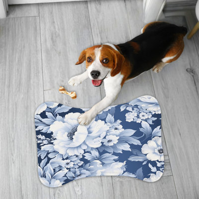 Indigo Geos - 1 Piece Bone Shape Feeding Mat