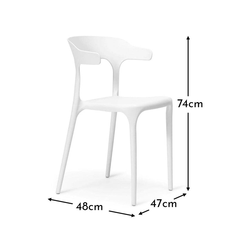 Kayleigh Plastic Garden Chairs - Set of 4, White