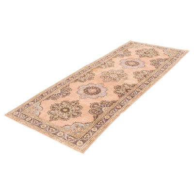 Tapis de couloir unique en laine noué à la main style années 1990 de 4 pi 11 po x 12 pi 8 po Mornezi