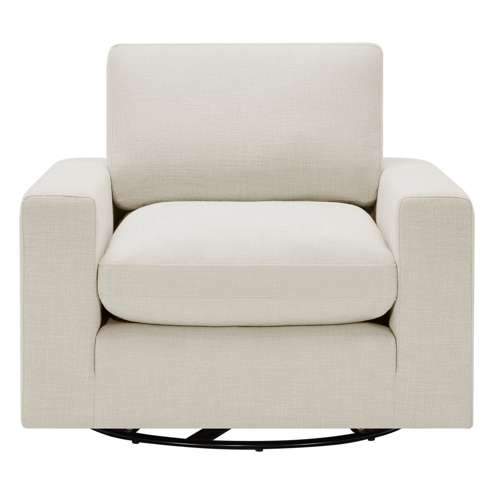 Asher Pine Swivel Club Chair, Effie Linen Performance Linen