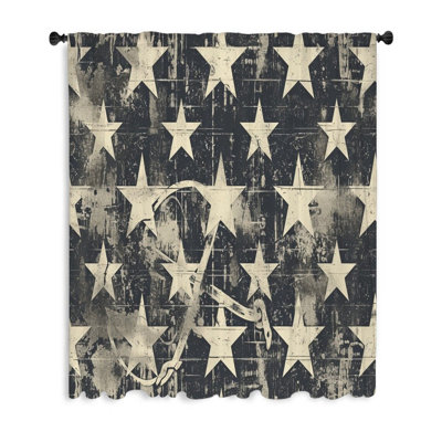 American Flag Sheer Curtain Single Panel