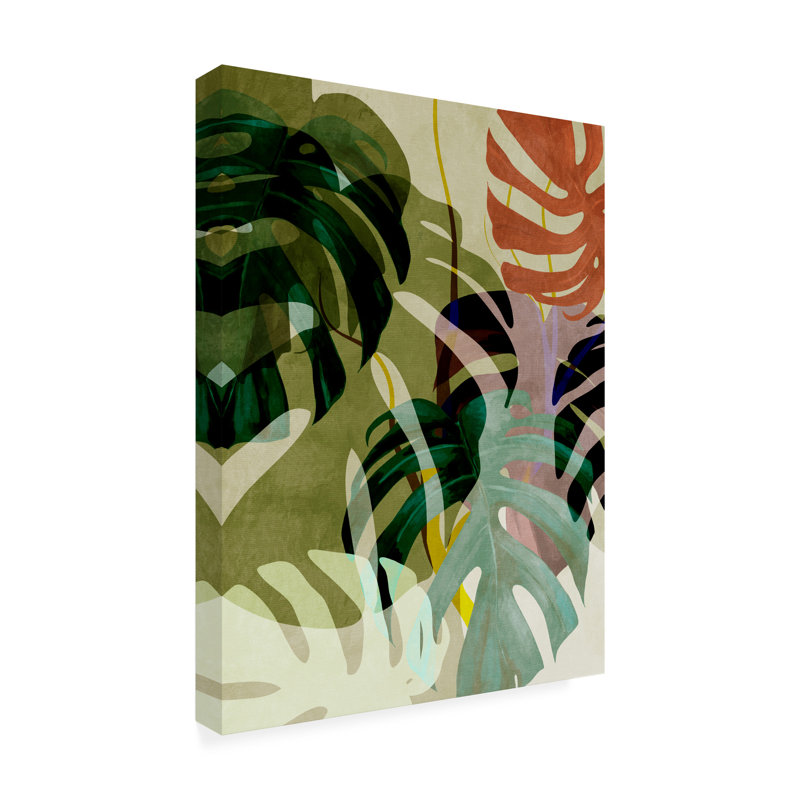 Feuilles 29 - reproduction sur toile tendue, H 19 po x l 14 po x P 2 po
