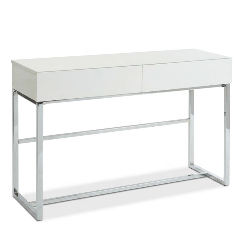 47 po Kiro Console blanche à 2 tiroirs