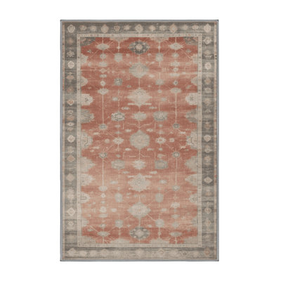 Machine Washable Overdyed Brown Area Rug