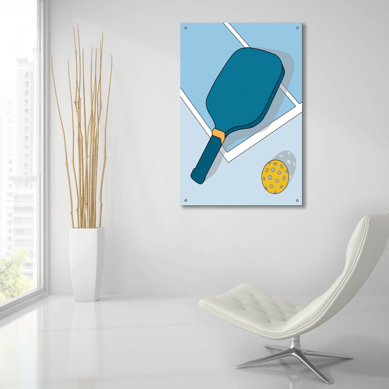  «Pickleball 1» par Regina Moore, art mural en verre acrylique, 24 po x 36 po, H 36 po x l 24 po