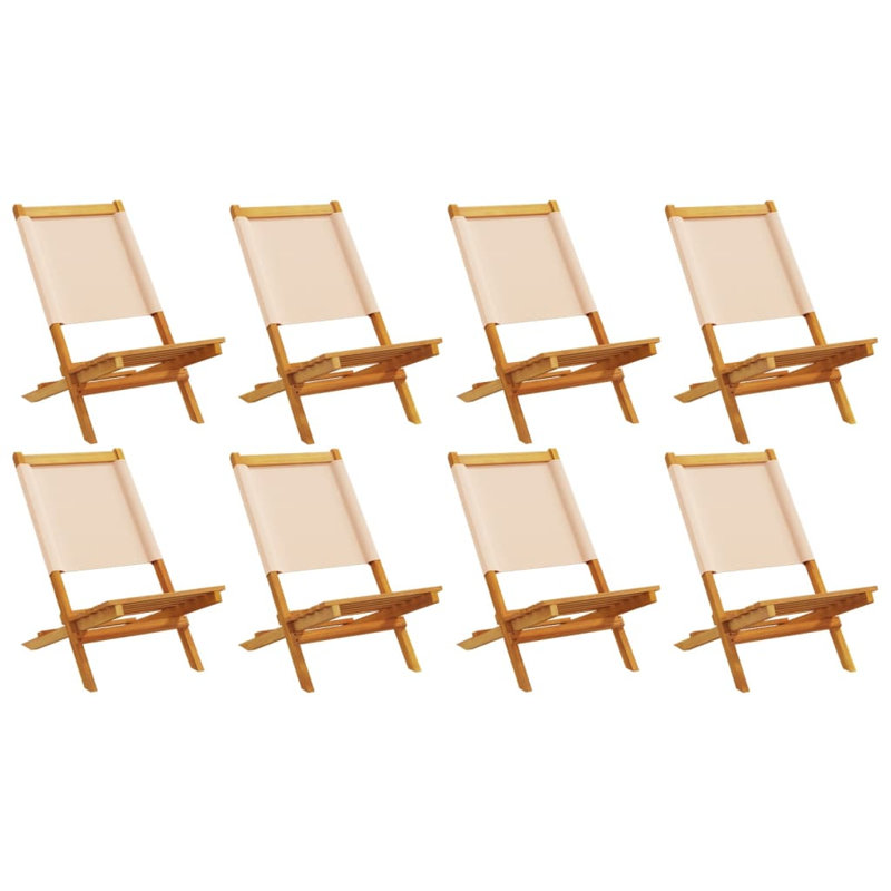 16-4 Polyester/Polyester Blend Garden Chair With Cushion Folding Chair Set, Beige