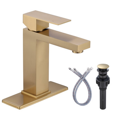 Single-Hole Single-handle Bathroom Faucet with Drain Assembly