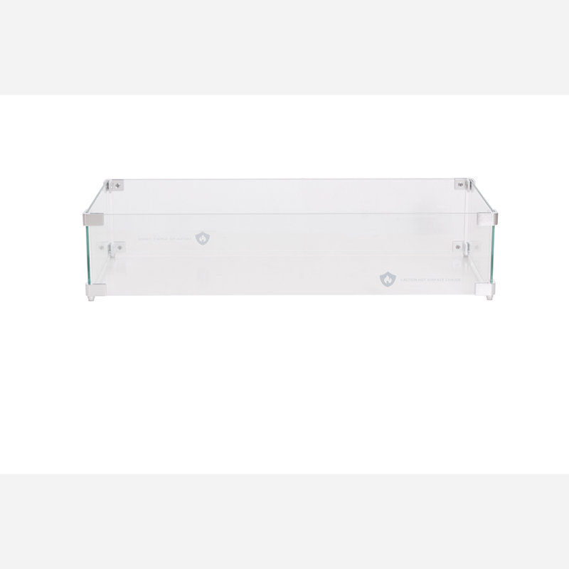 Rectangular 29" Fire Pit/Table Wind Guard (Glass)