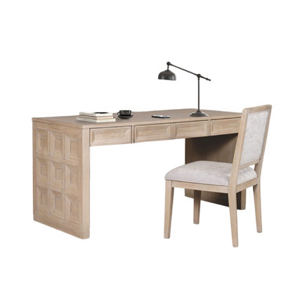Kizie Writing Desk, 4 Drawers, Rubberwood, Rectangular 60 Inch