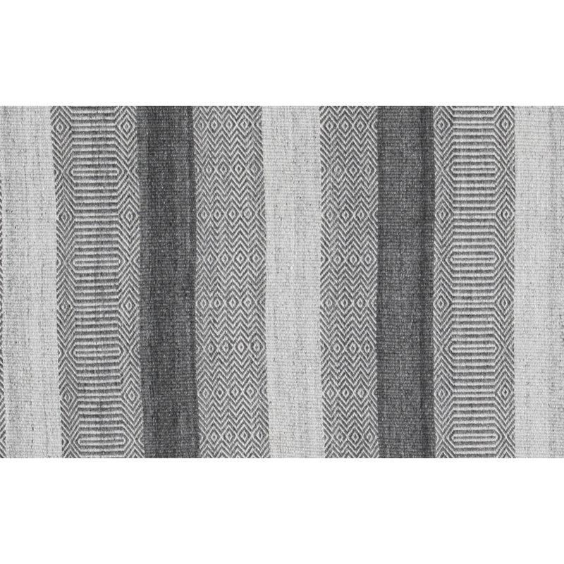 Tapis gris en laine 10 pi x 14 pi one-of-a-kind handwoven à tissage plat Purcellville
