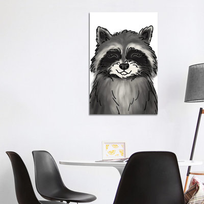 Raccoon 1 Piece Wrapped Canvas Wall Art