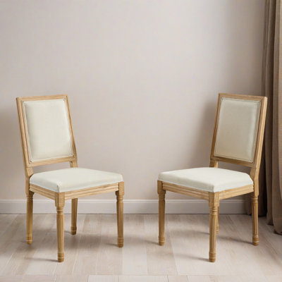 Ensemble de 2 chaises de salle à manger de style français French Parson avec dossier carré pour le salon, la cuisine et le restaurant