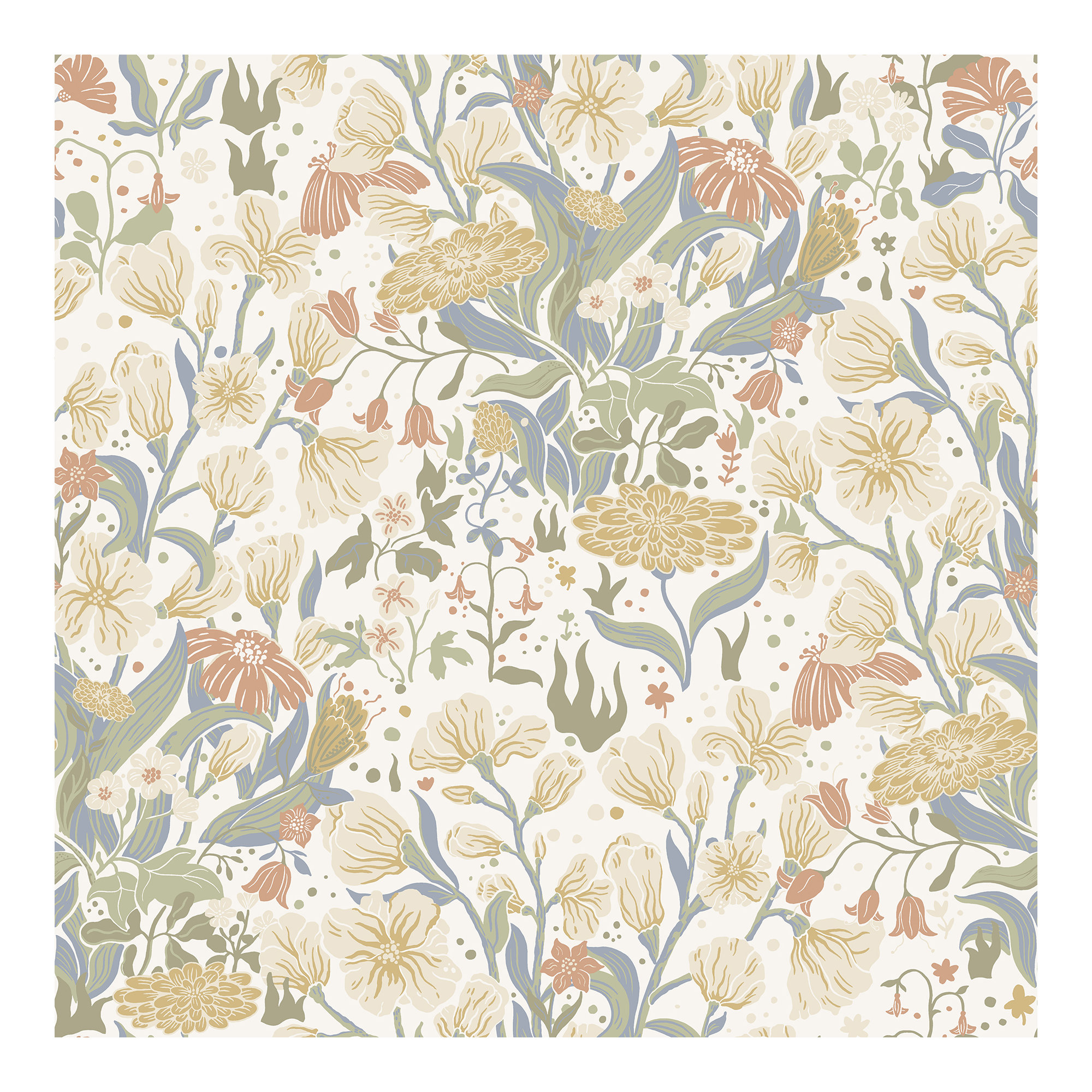 Bixby Faux Grasscloth Wallpaper, Beige/Red/Green