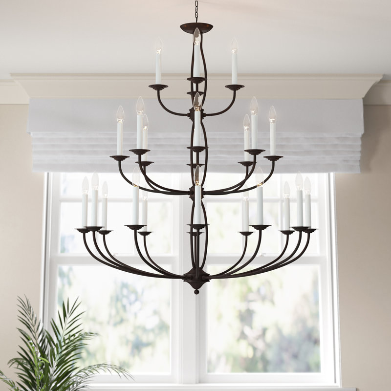 Maynes 24 - Light Steel Dimmable Chandelier, Bronze