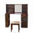 Walnut Makeup Vanity Set With 3-Light Mode Adjustable Mirror - Modern Dressing Table With Large Storage Shelf, Spacious Drawer & Cabinet - Elegant Beauty Desk For Bedroom