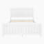 Lit plateforme double en bois massif avec lattes de soutien, structure solide, aucun sommier requis, finition blanche-363411784-363411785