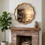 Miroir décoratif rond en bois naturel ondulé de 36 po de couleur bois naturel, pour chambre à coucher, salle de bain, salon, entrée-134381560-134381561
