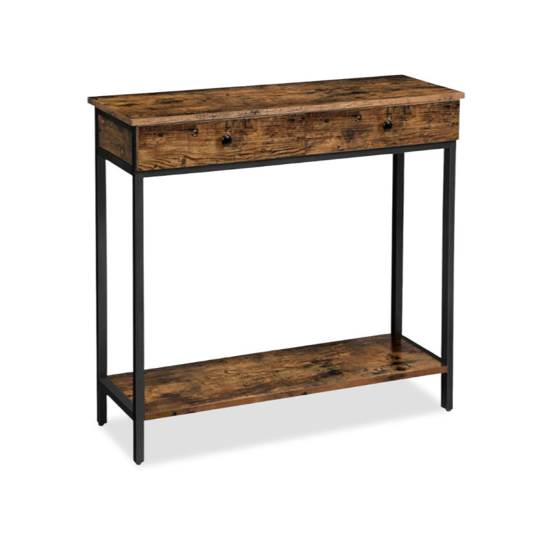 Console rectangulaire en bois massif brun, H 31,5 po x L 39,37 po x l 11,81 po