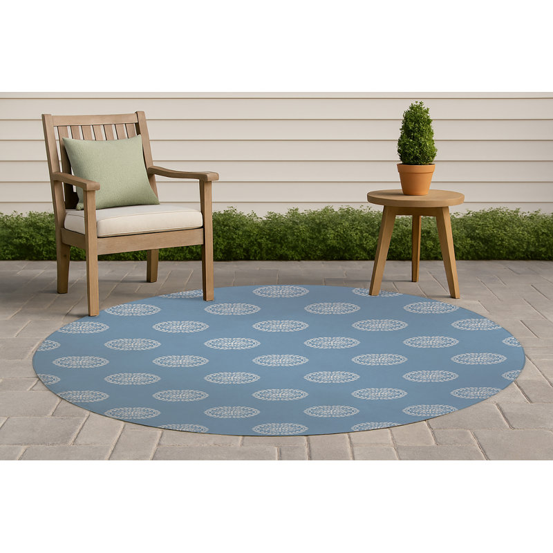 Maddy Non Slip Outdoor Rug, Round 5'
