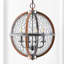 Luminaire sphère suspendu 4 lumières lanterne Hildegard