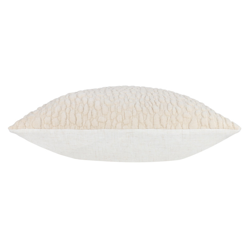 Pebble Chenille Cushion, Cream, Polyester