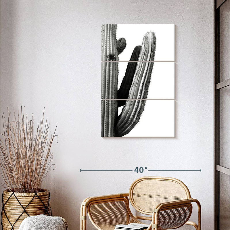 " Cactus Branch " 3 - Pieces, 38" H x 24" W x 1.25" D