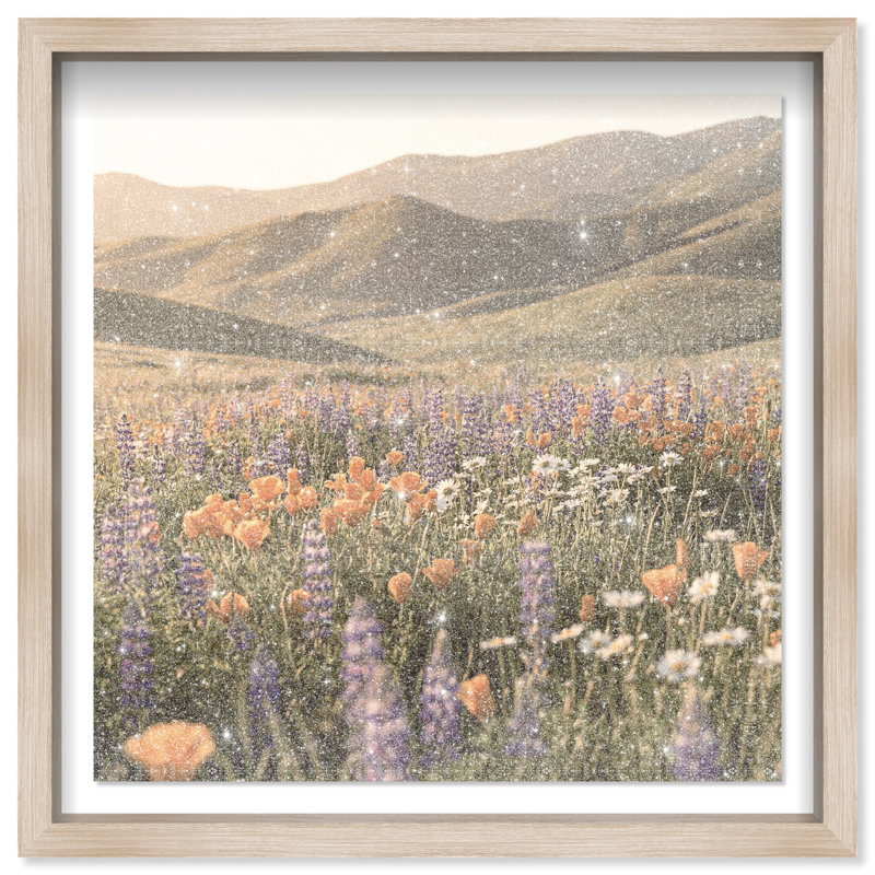 Lavender Hill Print by Oliver Gal, 13.5" H x 13.5" W, Natural Oak Shadowbox
