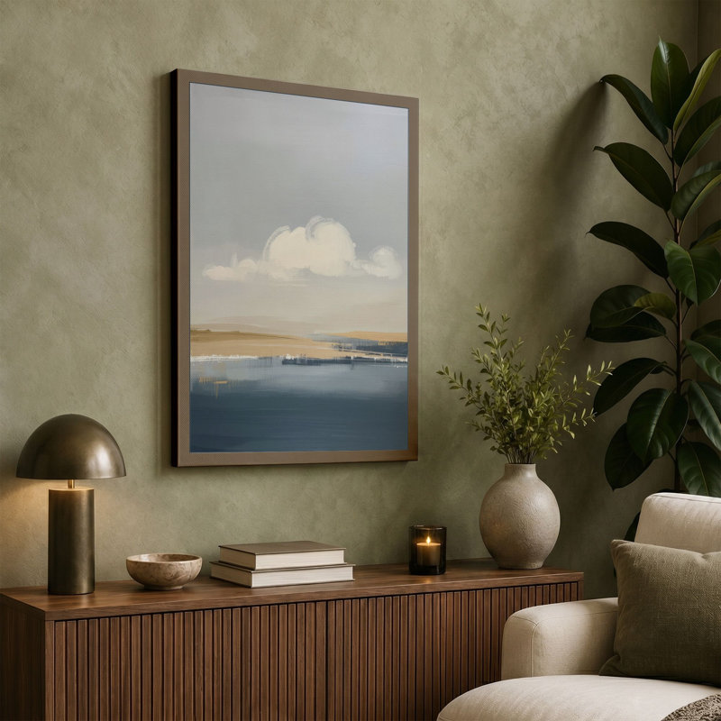 Quiet Dawn Coastal - Wrapped Canvas, 18x12 - 45.7 x 30.5 cm, Sage Border