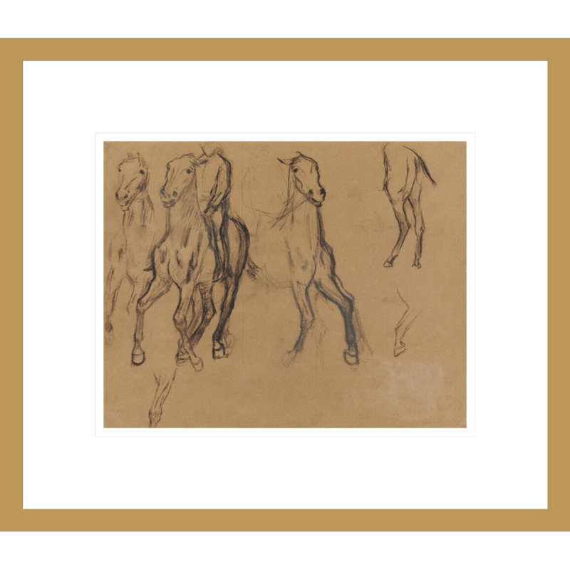 «Study of Horses» par Edgar Degas, impression giclée sur cadre, H 13,75 po x l 15,88 po