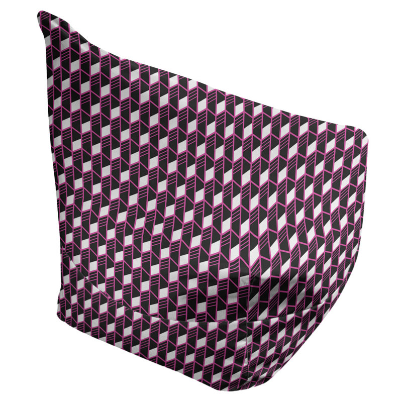 Leffel Bean Bag Chair & Lounger, No Fill, Pink, 86" H x 2" W x 43" D
